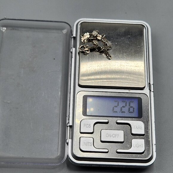 Sterling Silver Four Leaf Clover Child's Chain Bracelet Luck of the Irish - Picture 7 of 11